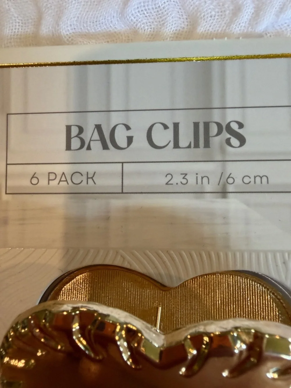 Artisan Gold Heart Bag Clips - Set of 6